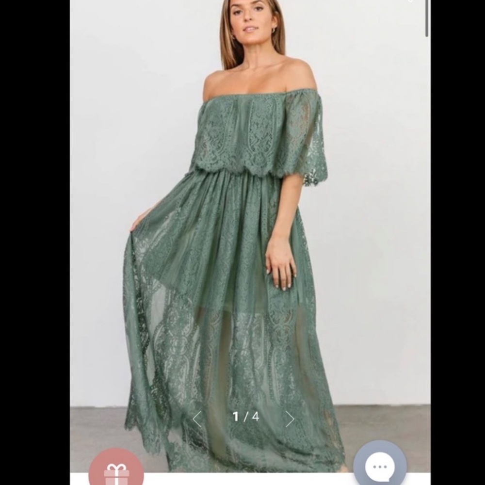 Baltic born maternity off shoulder lace dress